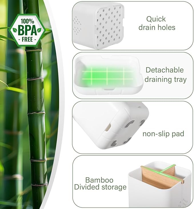 Toothbrush Holders for Bathroom Countertop, Detachable Electric Toothbrush - Image 9