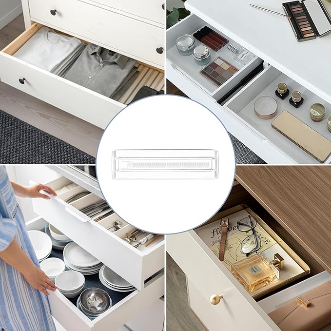5 Pack Adjustable Drawer Dividers 6" High Expandable Clear Drawer Dividers - Image 7