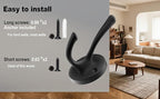 Matte Black Wall Hooks, 4 Pack Heavy Duty Coat Towel Hook Metal Double Backpack - Image 4