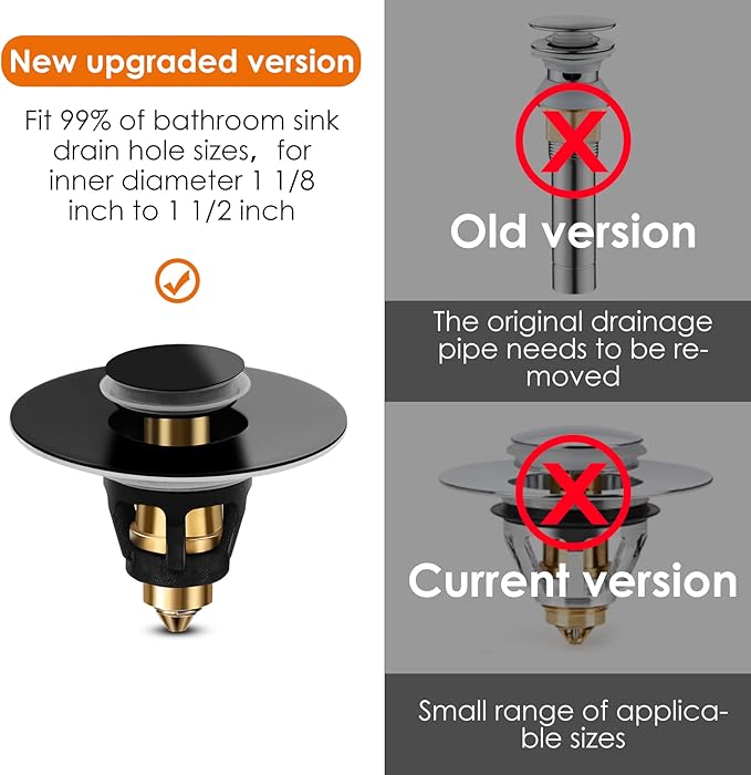 Universal Bathroom Sink Stopper, Basin Pop-up Bathroom Sink Drain Strainer - Image 4
