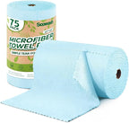Microfiber Cleaning Cloths Roll, 75 Pack Tear Away Microfiber Towels Roll by SOOWASH
