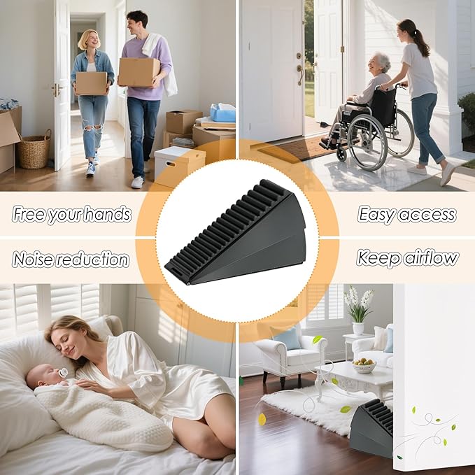 Heavy Duty Large Door Stoppers, Adjustable Spring Loaded Tall Doorstop Jammer - Image 5