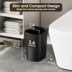 CEROELDA Small Bathroom Trash Can, 2.6 Gallon Slim Mini Garbage Can Small Trash - Image 2