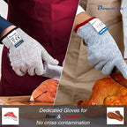 Dowellife Cut Resistant Gloves Food Grade Level 5 Protection, Safety Kitchen - Image 4