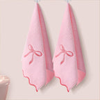 2 Pcs Pink Scalloped Hand Towels - Image 5