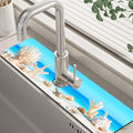 Tropical Beach Seashells Kitchen Sink Splash Guard Absorbent Fast Drying Mat by Unknown