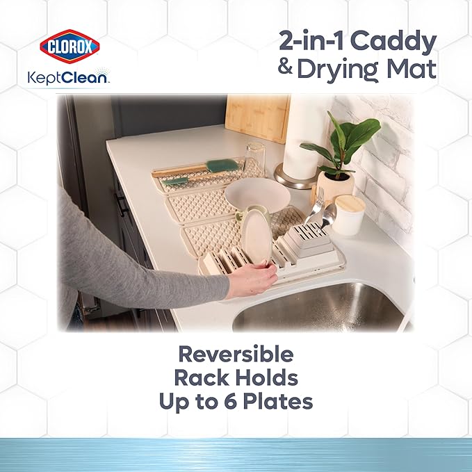 Clorox KeptClean 2-Piece Folding Kitchen Sink Mat and Sink Organizer – Folding - Image 9