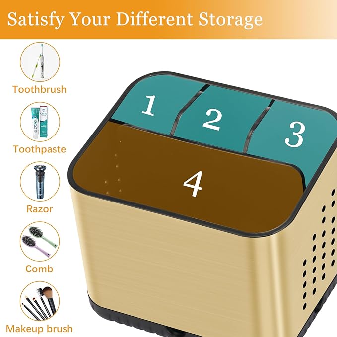 Toothbrush Holders for Bathrooms, Tooth Brush Holder for Bathroom Countertop - Image 5