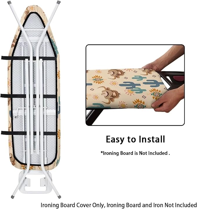 Sprowallow Cactus Cow Ironing Board Cover Stain Resistant Standard Size 15x54 - Image 4