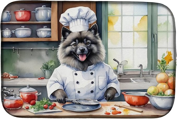 Caroline's Treasures DAC6272DDM Keeshond The Chef Dish Drying Mat Absorbent by CarolinesTreasures