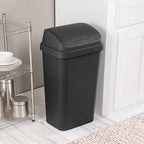 Sterilite 4-Pack Swing Top Wastebasket, Sleek Square Profile Trash Can - Image 5