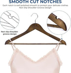 JS Hanger Wooden Coat Hangers, 20 Pack High Grade Wood Suit Hangers - Image 4