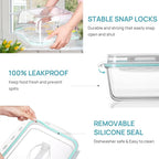 Vtopmart 6.5L/ 220oz/ 27.5cup Extra Large Glass Food Storage Containers - Image 6