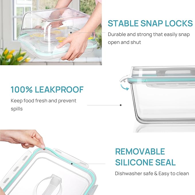 Vtopmart 6.5L/ 220oz/ 27.5cup Extra Large Glass Food Storage Containers - Image 6
