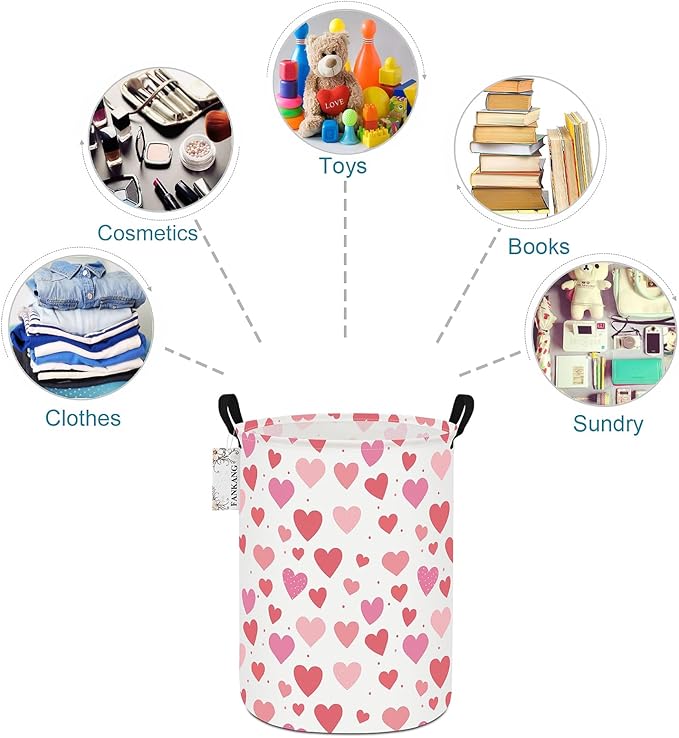 FANKANG Storage Basket, Nursery Hamper Canvas Laundry Basket Foldable - Image 8