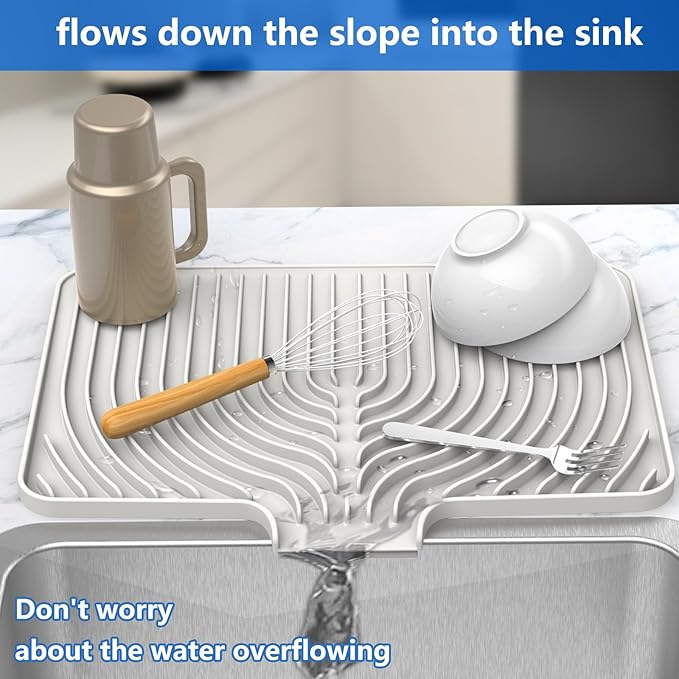 Dish Drying Matt for Kitchen Counter, Kitchen Dry Mats for Dishes Drying Pad - Image 2