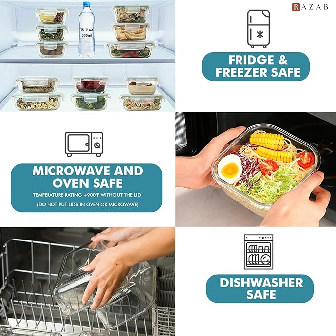 Razab 24 Pc Airtight Glass Food Storage Containers - Image 4