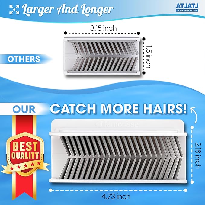 Large Shower Hair Catcher Wall, Bathroom Tub Hair Catcher Drain Protector - Image 3