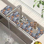 Abstract Mountain Sink Splash Guard Faucet Mat Mountain Landscape Super by Unknown