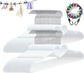 Plastic Hangers 50 Pack, Cute Clothes Hanger Ultra Thin Space Saving by ZRKFSR