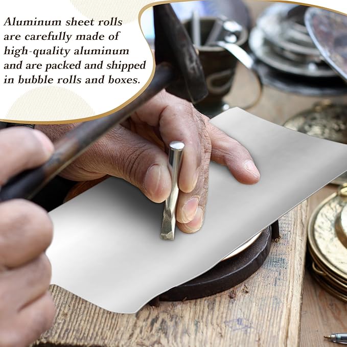 Yaocom 1 Roll Aluminum Metal Crafts DIY Foil 12 Inch x 40 ft x 0.1 mm Thick - Image 6