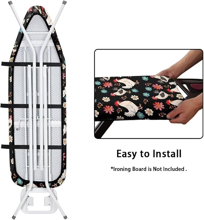 Chicken Floral Ironing Board Cover and Pad Full Size Ironing Mat - Image 5