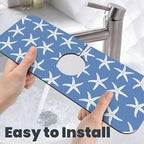 Blue Starfish Abstract Coastal Beach Nautical Ocean Kitchen Sink Splash Guard - Image 6