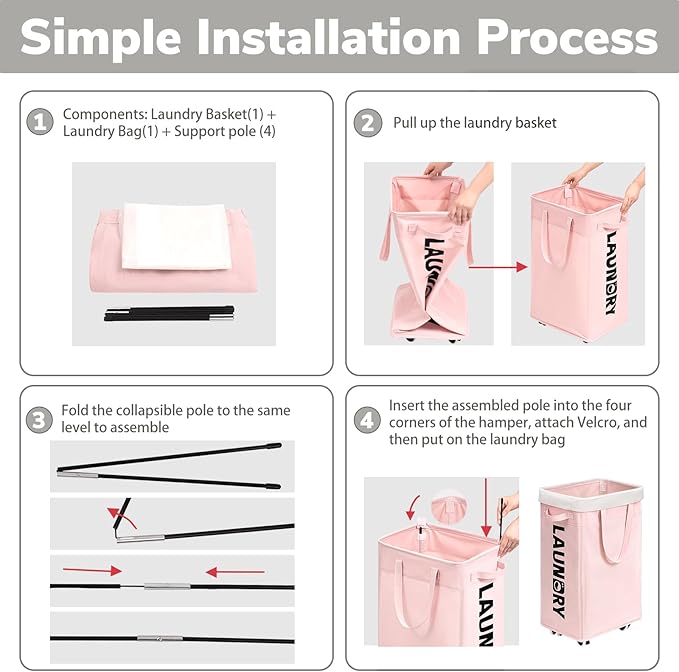 Goodpick Pink Laundry Baskets - Image 2