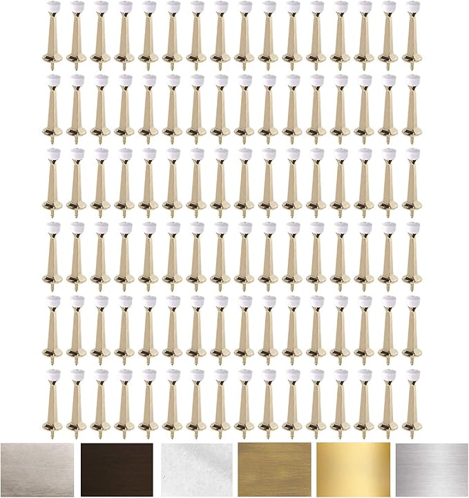 Liberty Premium Door Stop Metal Solid Rigid Door Stopper Brushed 3" by Litepak