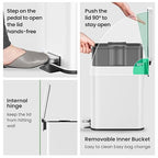 Cesun Bathroom Trash Can with Lid, 2.6 Gallon Small Bathroom Garbage Can Soft - Image 5
