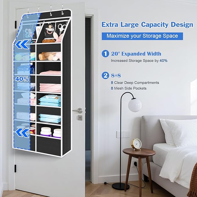 Univivi 5-Shelf Over Door Hanging Organizer Fabric Door Storage - Image 8