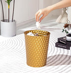 Small Metal Trash Can Wastebasket, Decorative Honeycomb Garbage Can Waste Basket - Image 2