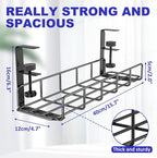 Under Desk Cable Management Tray, 31.5'' No Drill Heavy Duty Steel Cable Tray - Image 5