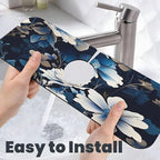 Blue flowers Kitchen sink faucet pad, strong water absorption, anti slip - Image 6