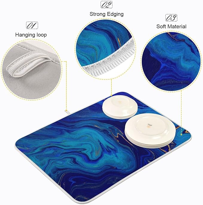 Super Absorbent Dish Drying Mat, Microfiber Fast-Drying Dish Mat, Kitchen Dish - Image 4