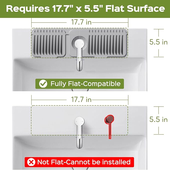 18 Inch Silicone Faucet Mat for Kitchen Sink Splash Guard – 2025 Upgraded - Image 2