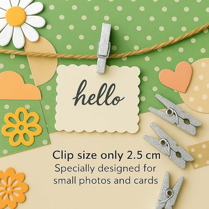 LWR CRAFTS Wooden Mini Clothespins 100 Per Pack 1" 2.5cm - Image 8