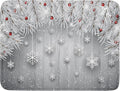 Giwawa 18"x24" Winter Snowflakes Dish Drying Mat Christmas Holly Berries Silver by Giwawa