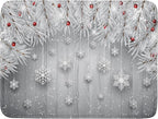 Giwawa 18"x24" Winter Snowflakes Dish Drying Mat Christmas Holly Berries Silver by Giwawa