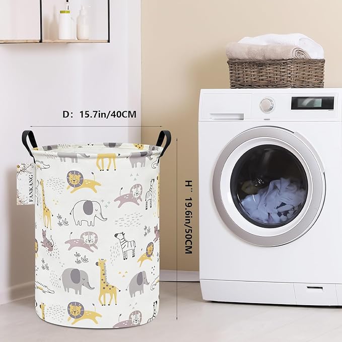 FANKANG Storage Basket, Nursery Hamper Canvas Laundry Basket Foldable - Image 2
