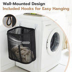 Mesh Laundry bag with Handles, 42L Collapsible Laundry Basket with 2 Hooks - Image 5