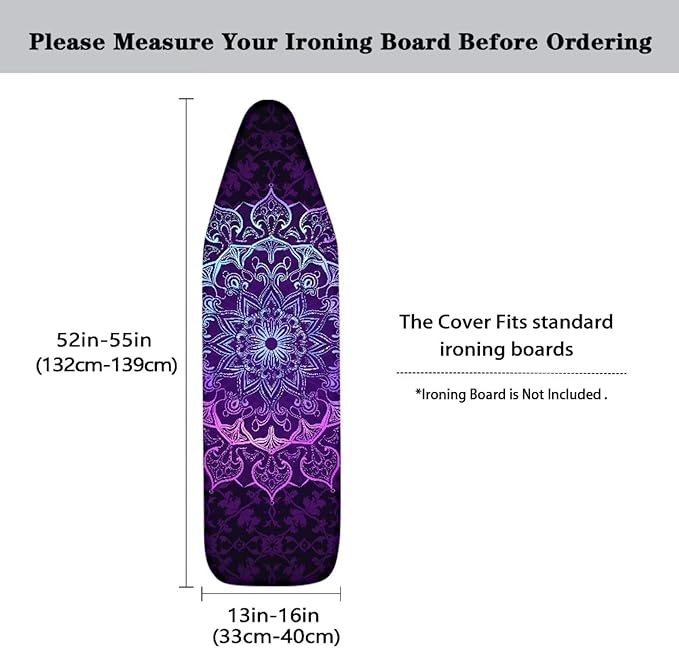 Home Ironing Board Cover, Boho Flower Heat Reflective Tie-Dye Ironing Board - Image 6
