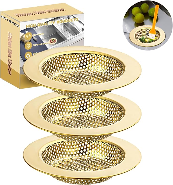 RQYEKDO 3-Pack Kitchen Sink Strainer Stainless Steel by rqyekdo