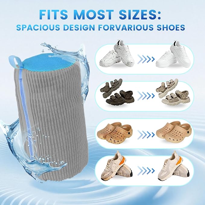 2PCS Shoe Washing Machine Bag, Laundry Bags Durable Zipper - Image 6