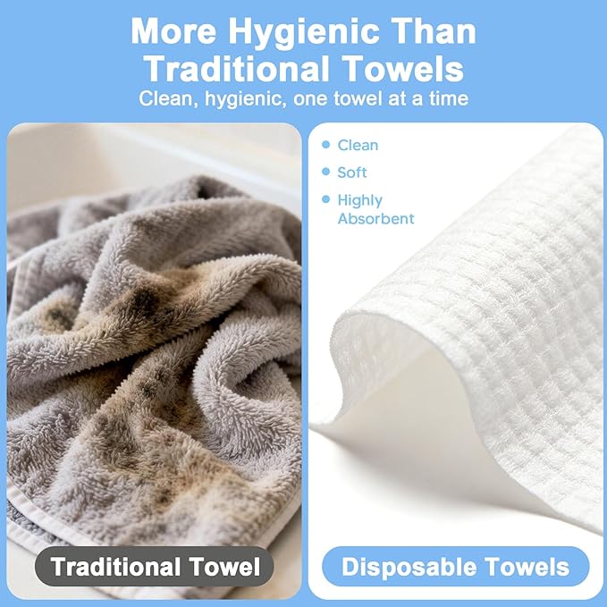 200 Count Disposable Face Towels – Value Pack Extra Thick Biodegradable Facial - Image 7