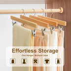 BAGAIL 20 Pack Wooden Pants Hangers - Image 5