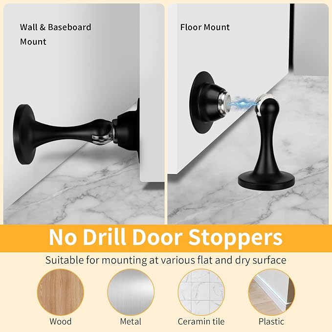 Bak Bo 2 Pack Magnetic Door Stopper, Strong Magnetic Door Holder Keep Door Open - Image 4