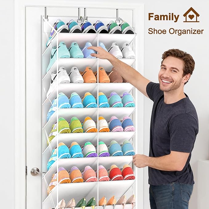 20-30 Pairs Over the Door Shoe Organizer, 10-Tier Door Shoes Rack, Handing - Image 4