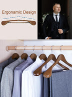 HOUSE DAY 19'' Extra Wide Shoulder Wooden Hangers 6 Pack, Premium Large Wood - Image 6