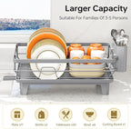 TOOLF Space-Saving Dish Drying Rack, Sink Dish Drainer Rack, Dishes Strainer - Image 4
